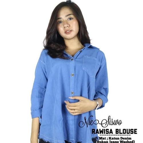 Jual blouse jeans blouse denim tunik 