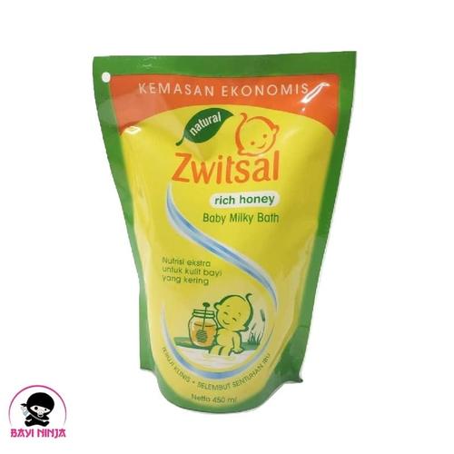 Foto Produk ZWITSAL Baby Bath Natural Milk Honey Refill Pouch 450ml / 450 ml dari BAYININJA