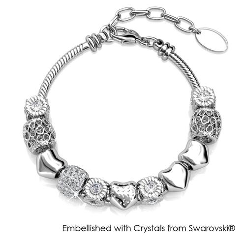 Foto Produk Her Jewellery Radiant Charm Bracelet - Gelang Crystals Swarovski® - White Gold dari Her Jewellery