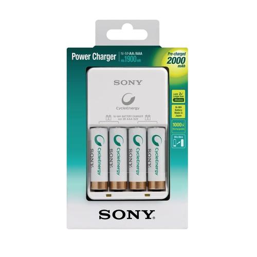 Foto Produk SONY Power Charger + 4 pcs baterai AA NiMH 2000 mAh BCG-34HH4KN A2 dari mardisin