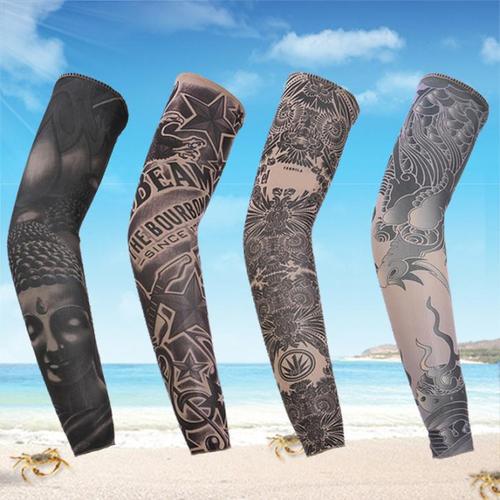 Foto Produk 1 pc Man Tattoo Tatuagem Lengan Penghangat Mode Punk UV Tamporary Tema dari Wellnes Shop