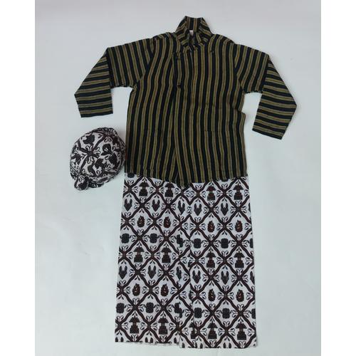 Foto Produk Baju Lurik Anak Laki-Laki/ Setelan Baju Lurik Adat Jawa Anak Laki-Laki - 5-6 tahun dari Tiwi Batik