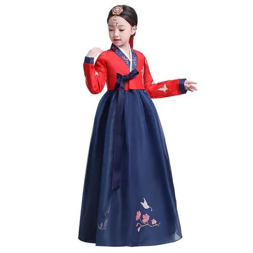 Foto Produk Hanbok girl anak dress korea kostum korean traditional clothes long 2 - Red Navy, 110 dari Baby Angeline Shop