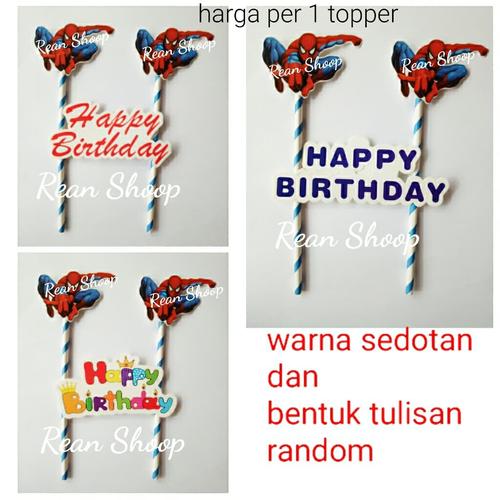 Foto Produk topper hiasan cake birthday kue ulang tahun karakter spiderman dari reanolshoop