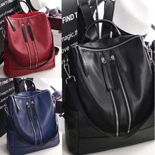 Foto Produk Tas Ransel Korea Kulit Wanita Pria Mini 2in1 - Hitam dari 4acc