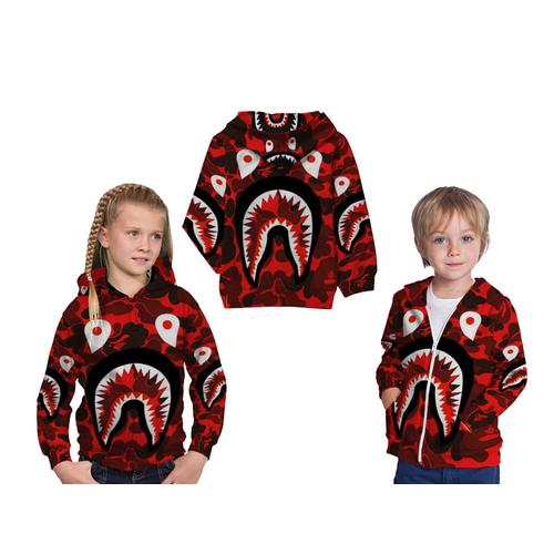 Foto Produk Jaket Hoodie Anak Unisex CAMO BAPE SHARK 3D Fullprint Art 2 dari FikaStore