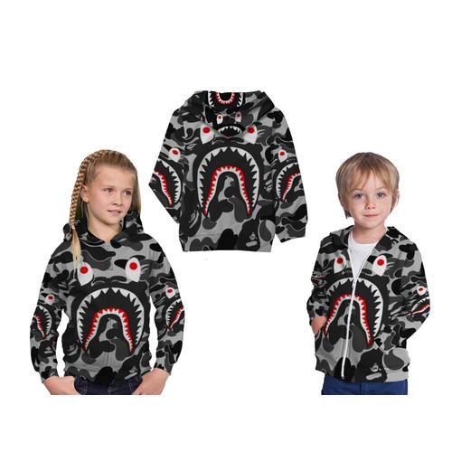 Foto Produk Jaket Hoodie Anak Unisex CAMO BAPE SHARK 3D Fullprint Art 3 dari FikaStore
