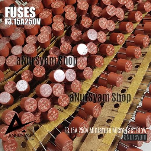 Lot De 10 Fusibles T3.15A 250V Miniatures - Micro Fusible Lent (slow-blow) Type TR5/5TR, Marque Uxcell