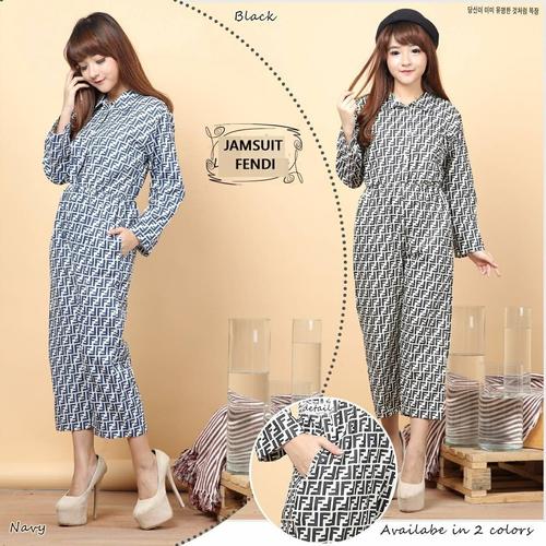 JUMPSUIT KATUN RAYON MOTIF FENDI 