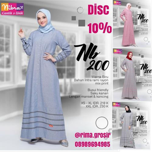 Foto Produk Original Terbaru 2019 Gamis Nibras NB 200 Dress Muslimah Branded Promi dari Galeri Nibras