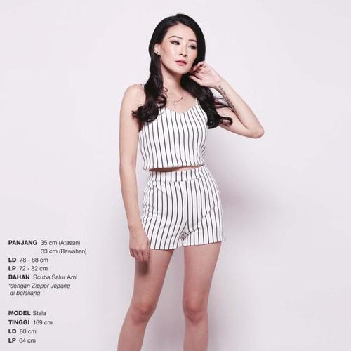 Jual Mini Stripe set (Setelan hot pants 