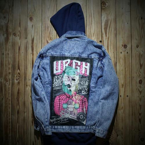 Foto Produk Model Jaket Jeans Terbaru Gambar Belakang Pria - Biru XL dari DERRY CLOTH