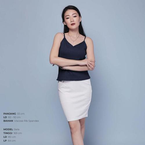 Foto Produk Ready Blouse Wanita Murah Surabaya Knit Camisole Navy dari Jane Collection
