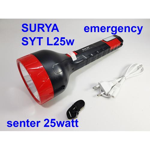 Foto Produk Senter Tangan Genggam Cas Super Led 25w 25 Watt + 6 Led Surya SYT L25w dari Warunglistrik