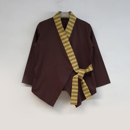 Foto Produk Baju atasan wanita blouse kimono kombinasi lurik dari rheazalea