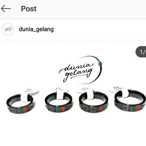 Foto Produk Cincin Gucci Hitam Pria Wanita Cincin Cowok Cewek cincin Couple dari DHV store