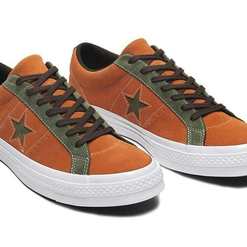 converse orange suede