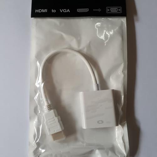 Foto Produk Converter HDMI To VGA / Konektor HDMI To VGA Proyektor / Monitor - - Putih dari Kalimasindo
