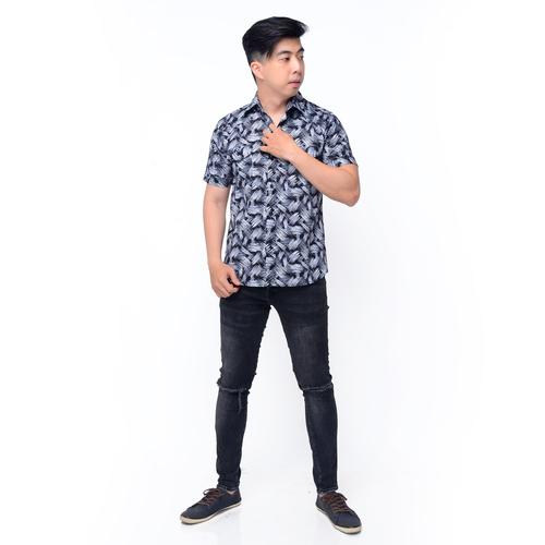 Foto Produk Kemeja Strecht Lengan Pendek Pria Model Terbaru - Jfashion Dhani - Hitam, M dari j--fashion