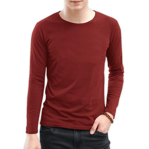 Foto Produk KAOS POLOS PRIA KATUN COMBED 30s LENGAN PANJANG WARNA MERAH MARUN dari PRESIDEN KAOS MURAH