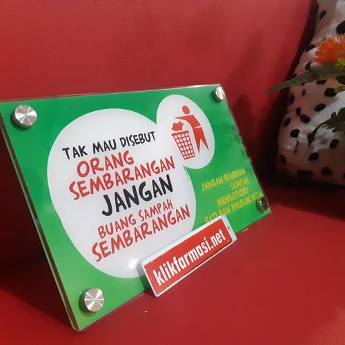 Foto Produk Akrilik Larangan Buang Sampah dari Syafana