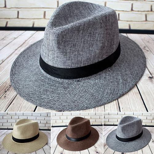 Jual Retro Western Men Wide Brim Hat 