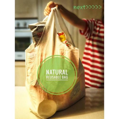 Foto Produk tas Jumbo Natural Reusable Bag baggu blacu dari Toko Brukat