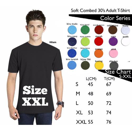 Foto Produk KAOS POLOS COTTON COMBED 30S SIZE JUMBO 2XL (XXL) dari PRESIDEN KAOS MURAH