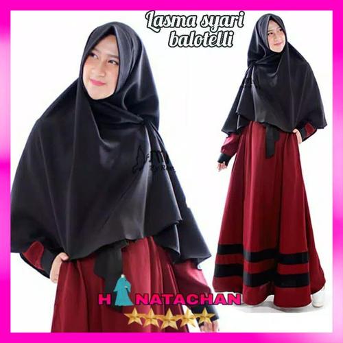 Foto Produk Lasma Set / Baju Gamis Syari Terbaru Dress Remaja Modern Free Khimar dari HINATACHAN