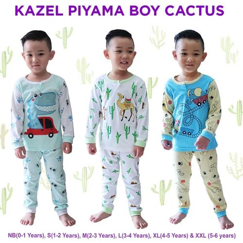 Foto Produk Kazel - Piyama Boy CACTUS - Newborn dari Chubby Baby Shop