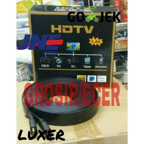 Foto Produk KABEL HDMI 10M BAGUS FLAT 10 METER MURAH PANJANG 10METER VERSI 1.4 3D dari luxer