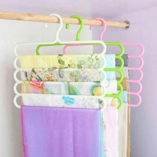 Foto Produk Hanger Gantung 5 in 1 Gantungan Baju Pakaian Laundry HAnduk Towel Bath dari paffie shop