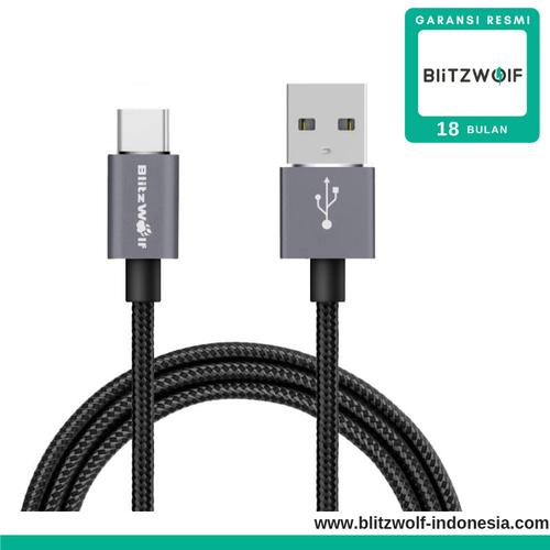 Foto Produk BlitzWolf BW-TC1/2/3 USB Type C Cable Fast Charging Kabel Data - TC Satu Grey dari Airo Indonesia
