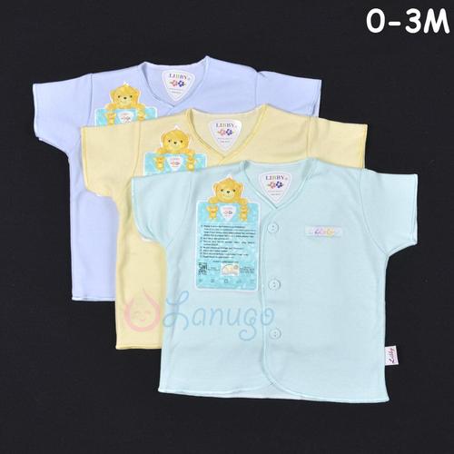 Foto Produk LIBBY 3 Pcs Baju Lengan Pendek Bayi/Baby Warna newborn (0-3M) dari Lanugo