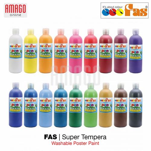 Jual FAS SUPER TEMPERA WASHABLE POSTER PAINT 500 ml PILIH WARNA