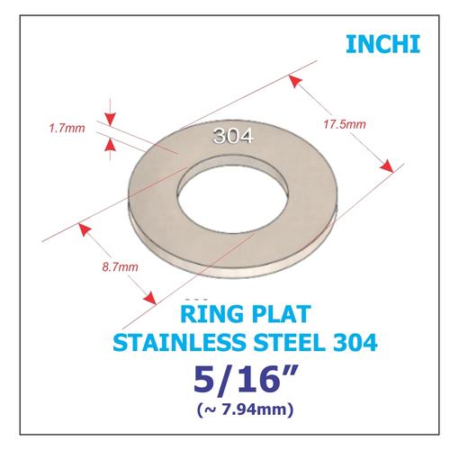 Jual Ring plat INCHI 5-16 - Washer plate Stainless Steel 304 - 100pcs ...