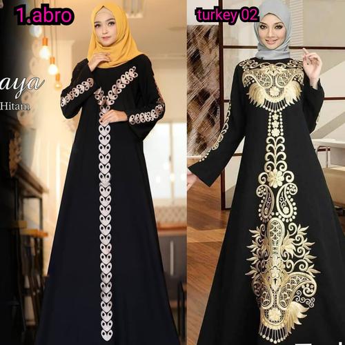 Foto Produk gamis abaya bordir abro busui - Hitam, S dari GrosirAbaya