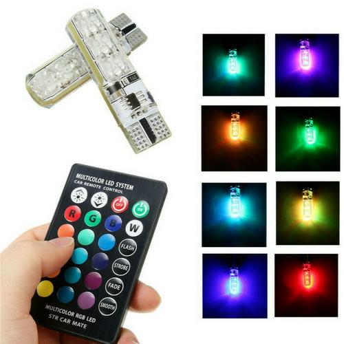 Foto Produk LAMPU LED T10 MOBIL MOTOR RGB 6 MATA JELLY ISI 2PCS + REMOTE + BATERAI dari Cahaya Abadi 88