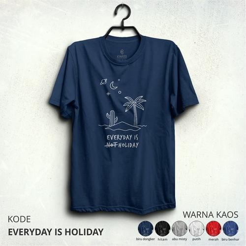 Foto Produk Kaos Pendaki EVERY IS HOLIDAY - Putih, XL dari adventurecloth