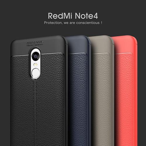 Foto Produk Xiaomi Redmi Note 4 Note 4X Case Luxury Ultra-Thin Soft Leather Design - Hitam dari CocaCase