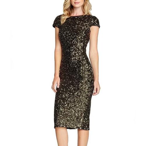 Jual women dress o-neck paillette 