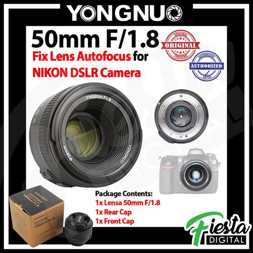 Foto Produk Lensa YONGNUO YN 50mm f/1.8 For NIKON DSLR , Lensa Fix 50mm dari Fiesta Digital