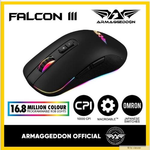 Foto Produk Armaggeddon Mouse Gaming Falcon III 10000 CPI - Garansi 2 Tahun - No Name dari Armaggeddon Official