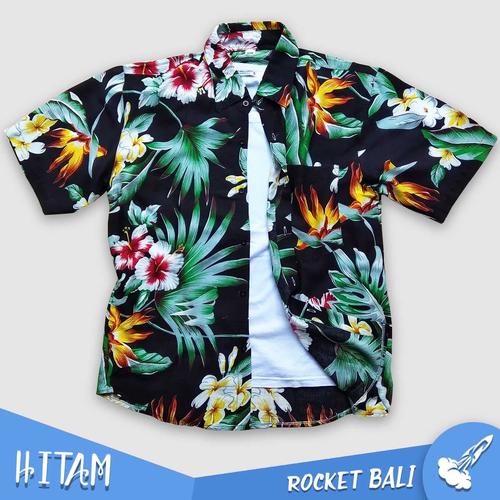 Foto Produk Baju Pantai Pria - Kemeja Pantai - Baju Pantai - Baju Pantai Bali - Hitam dari Rocket Bali