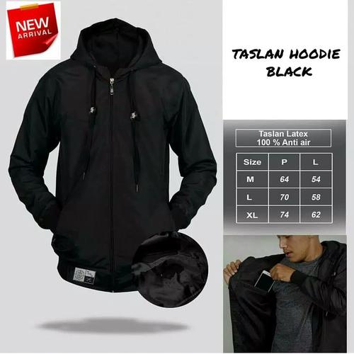 Foto Produk Jaket Pria Bomber hoodie Anti Air Liss Jaket Cowok Cewek Waterproof - Hitam, L dari Nuruni Ad