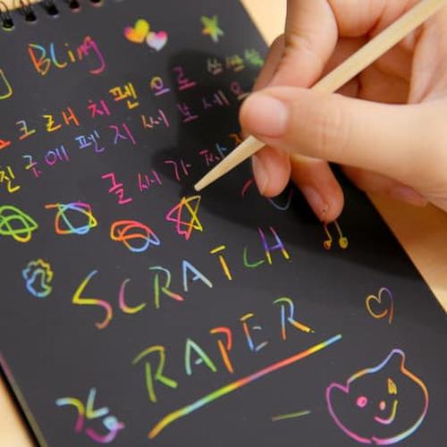 Foto Produk SCRATCH PAPER NOTE / GRAFITI PAPER NOTE / BUKU GAMBAR TODDLER & KID dari hafami olshop