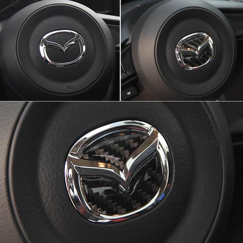 Foto Produk Steering Wheel Emblem Carbon Fiber For Mazda 2 3 6 CX3 CX5 CX9 dari Indocom Kuningan