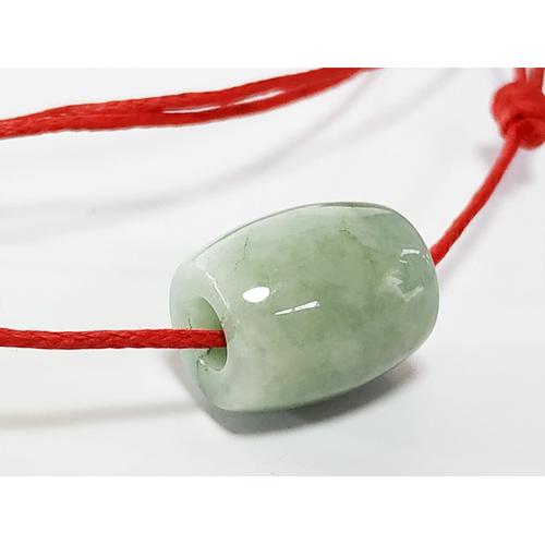 Foto Produk VeE Kalung Liontin Batu Giok Hijau Muda Tabung Asli Burma - Merah dari Vee Jewelry