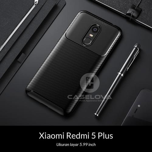 Foto Produk Case Xiaomi Redmi 5 Plus Synthetic fiber Silicone Protective Carbon - Hitam dari Caselova Store