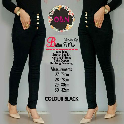 Jual celana jeans tebal skinny button 